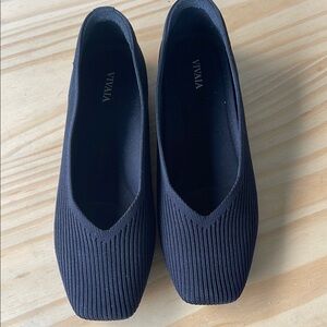 Vivaia black  Slip-On Flats with Square Toe